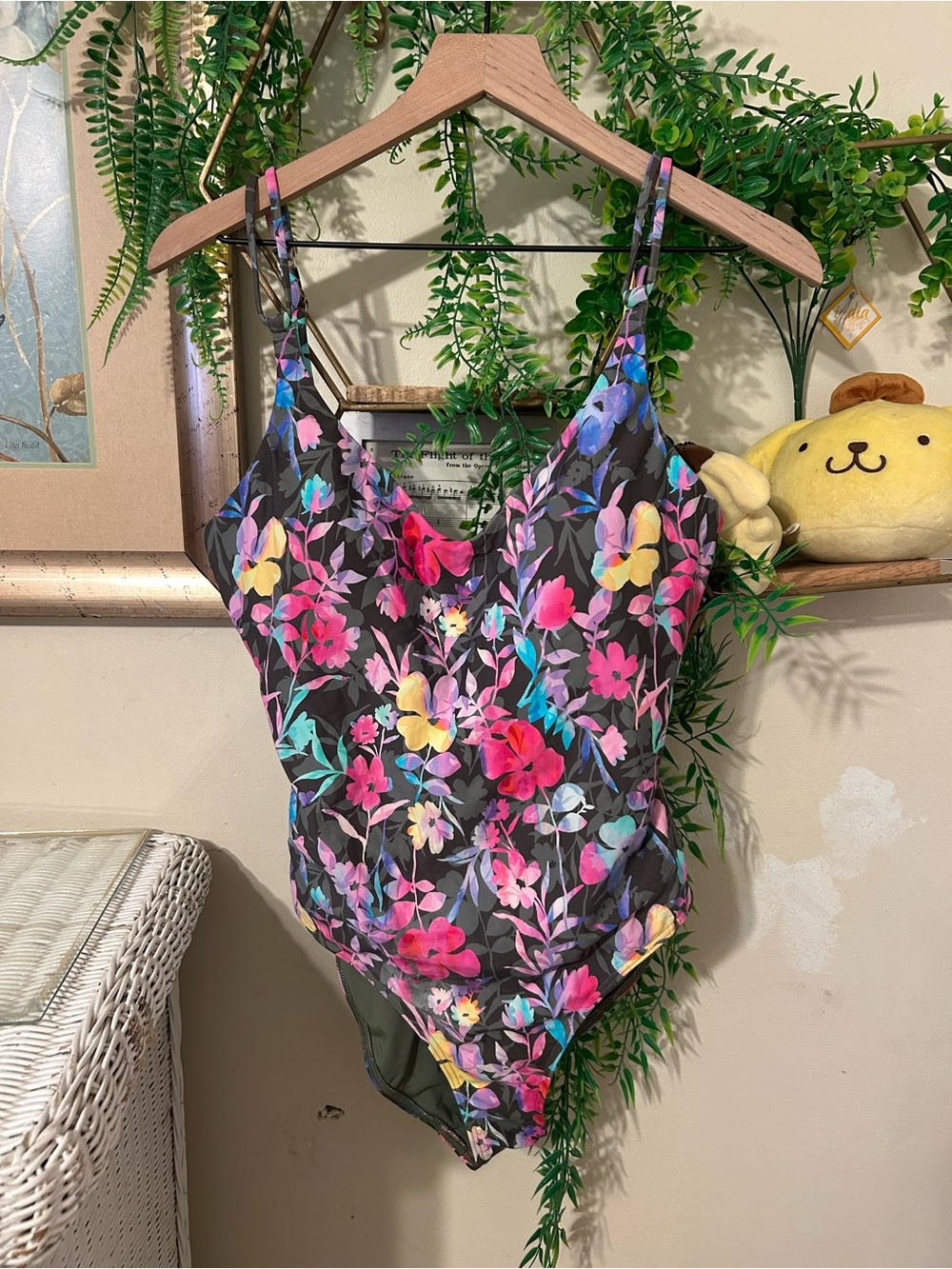 Floral One-Piece Swimsuit - Multicolor